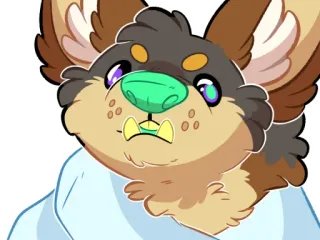 🦨 6c2955ef 兽人, 卡通, 哺乳动物, 动物, 可爱 telegram sticker
