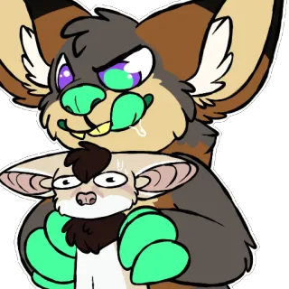 👅 7498e32b 兽人, 动物, 卡通, 奇幻, 可爱, 角色 telegram sticker