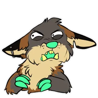 🤮 7ccd3e94 卡通, 动物, 生物, 生气, 毛茸茸, 幻想, 怪物 telegram sticker