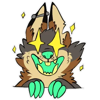 🤩 8f70ebbd 卡通, 动物, 狗, 闪耀, 眼睛, 可爱, 有趣 telegram sticker