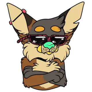 😎 9817a2ca 兽人, 拟人, 酷, 太阳镜, 动物, 卡通 telegram sticker