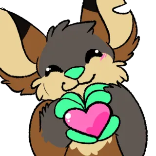 ❤ 9c289b4e 动物, 哺乳动物, 蝙蝠, 可爱, 心, 爱, 卡哇伊, 卡通 telegram sticker