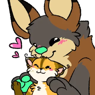 👩 a195d3ec 可爱, 萌, 卡哇伊, 毛茸茸, 动物, 爱, 爱心 telegram sticker