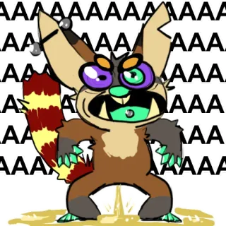 🧻 a38f1d68 AAAAAAA 卡通, 怪物, 搞笑, 夸张, 动物 telegram sticker