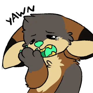 😴 a5232d3e YAWN 打哈欠, 困, 累, 动物, 毛茸茸, 可爱, 卡通 telegram sticker
