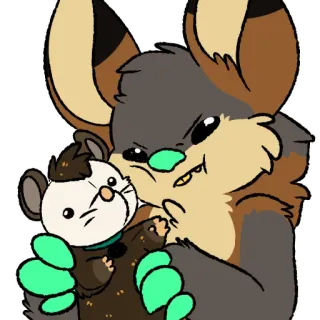 👩 b0fe77a1 动物, 卡通, 可爱, 毛茸茸, Q版, 老鼠, 蝙蝠, 插画 telegram sticker
