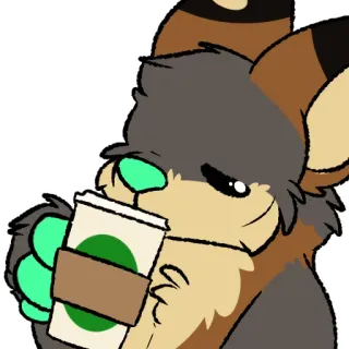 💖 bef10e63 兽人, 咖啡, 动物, 饮料, 卡通, 可爱, 插画, 星巴克 telegram sticker