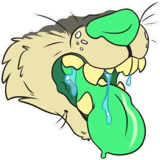 🍖 c722525a 狗, 口水, 卡通, 动物, 插图, 贴纸 telegram sticker