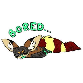 😓 ccdc9c57 BORED... 无聊, 卡通, 动物, 懒惰 telegram sticker