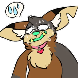 😅 e7647bb9 兽人, 流汗, 动物, 卡通, 角色, 插画 telegram sticker