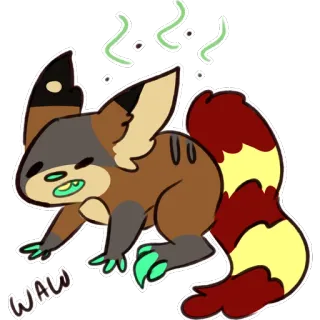 🐊 f0d2198c WAW 卡通, 动物, 生物, 幻想, 哇, 可爱, 艺术 telegram sticker
