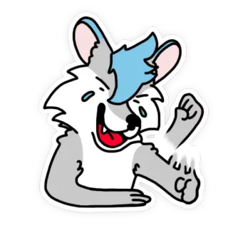 😂 077a8cf4 만화 동물, 퍼리, 늑대, 만화, 스티커, 귀여운, 행복한 whatsapp sticker