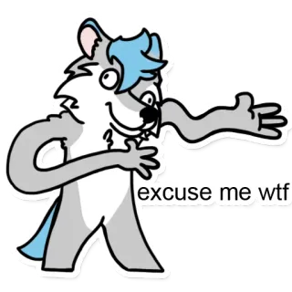 😶 0d47dfa1 excuse me wtf 퍼리, 늑대, 만화, 불쾌, WTF, 밈, 스티커 whatsapp sticker