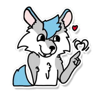❤ 32063855 늑대, 개, 귀여운, 만화, 스티커, 하트, 동물 whatsapp sticker