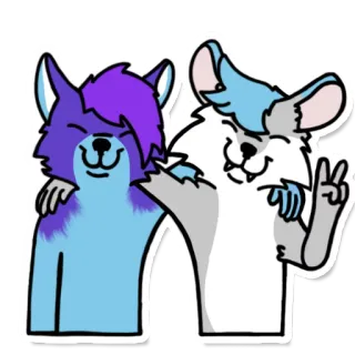 ♥ 4c620595 퍼리, 친구, 만화, 평화 기호, 귀여운, 의인화 whatsapp sticker