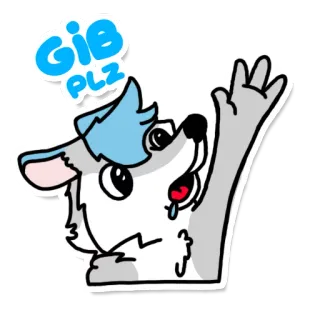 😶 58ddcbb4 GIB PLZ 강아지, 귀여운, 구걸, 만화, 애원, 애니메이션 whatsapp sticker