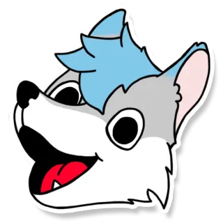 😃 5db99987 스티커, 만화, 강아지, 늑대, 귀여운, 동물 whatsapp sticker