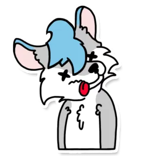 😵 86511856 만화, 늑대, 개, 동물, 스티커 whatsapp sticker