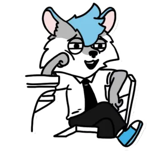 😄 877ac338 의인화, 만화, 동물, 캐릭터, 앉아있는 whatsapp sticker