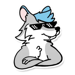 😎 8e2afc3f 늑대, 멋진, 동물, 선글라스, 털복숭이, 만화, 스티커 whatsapp sticker