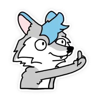 🖕 900ab540 가운데 손가락, 모욕적인 제스처, 만화, 동물, 스티커, 무례한 whatsapp sticker