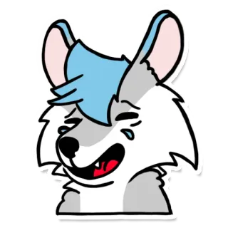 😂 a9aafbca 늑대, 동물, 만화, 포유류, 귀여운, 행복한 whatsapp sticker