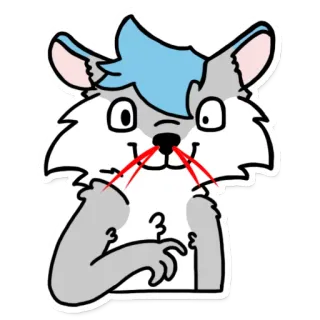 😳 b7a6d99a 늑대, 동물, 만화, 스티커, 귀여운, 털 whatsapp sticker