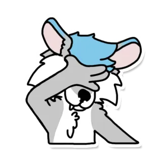 😖 f8c58e38 동물, 만화, 스티커, 퍼리, 제스처, 수치심, 당황 whatsapp sticker