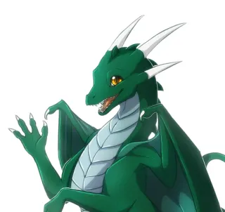 👋 09434534 drago, fantasy, creatura mitologica, verde, animale, cartone animato, illustrazione telegram sticker