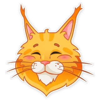 ☺️ 459ff04c Katze, Luchs, Orange, Tier, süß, Aufkleber, fröhlich telegram sticker