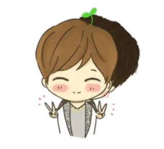 ✌ 9252c51b Anime, Dessin animé, Mignon, Signe de paix, Kawaii, Chibi, Personnage telegram sticker