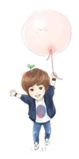 🎈 9b896460 Dessin animé, Ballon, Garçon, Mignon, Sticker, Enfant telegram sticker