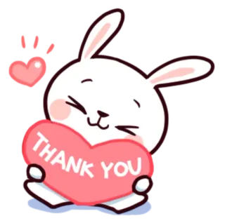 😄 259e3cf8 THANK YOU lapin, merci, coeur, mignon, reconnaissant, gratitude telegram sticker