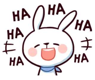 😂 fc3789dd HA lapin, rire, joyeux, dessin animé, cartoon telegram sticker