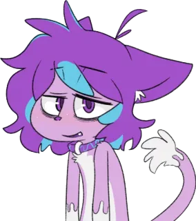 😪 07f455da 卡通, 猫, 紫色, 动物, 角色, 插图 telegram sticker