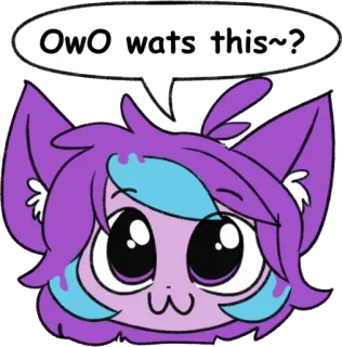 ❔ 159d4165 OwO wats this~? 猫, 动漫, owo, uwu, 可爱, 兽人 telegram sticker