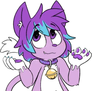 🙂 18b2a6aa 猫, 兽人, 毛茸茸, 困惑, 耸肩, 可爱 telegram sticker