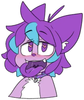 👅 1d14e605 猫, 紫色, 动漫, 卡通, 动物, 可爱, 角色, 拟人化 telegram sticker