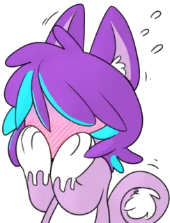 😳 38e96cbf 卡通, 可爱, 动物, 可爱, 脸红, 动画 telegram sticker