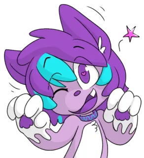 😜 3a202902 卡通, 贴纸, 动物, 可爱, 异想天开, 人物, 紫色 telegram sticker