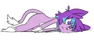 ➖ 4534b5a7 卡通, 猫, 躺, 动物, 可爱 telegram sticker