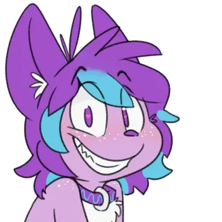 😃 bed79067 兽人, 卡通, 紫色, 角色, 微笑 telegram sticker