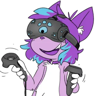 📲 eb893532 VR, 兽人, 电子游戏, 头像, 可爱, 虚拟现实, VR头显 telegram sticker