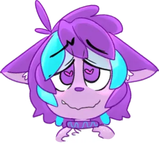 😍 ef2505be 卡通, 紫色, 可爱, 毛茸茸, 眼睛, 动画 telegram sticker