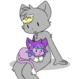 🤗 0045197d you แมว, สติกเกอร์, การ์ตูน, น่ารัก, สัตว์, ตัวละคร, ภาพประกอบ telegram sticker