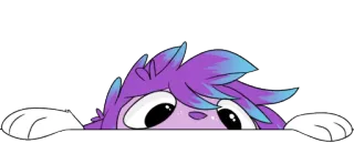 🆙 4c5df48e สีม่วง, การ์ตูน, แอบมอง, สัตว์, น่ารัก, ตา telegram sticker