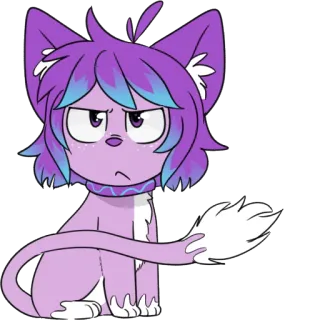 😠 4ea5d6a3 แมว, อนิเมะ, สติกเกอร์, น่ารัก, สีม่วง, สัตว์ telegram sticker
