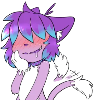 😍 544c733a แมว, ขน, อนิเมะ, การ์ตูน, สีม่วง, น่ารัก, สัตว์ telegram sticker