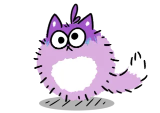 🙀 64e3ada2 แมว, นิ้วกลาง, ก้าวร้าว, สีม่วง, การ์ตูน telegram sticker