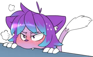 💦 8e2ad609 โกรธ, การ์ตูน, แมว, น่ารัก, หงุดหงิด, ควัน telegram sticker